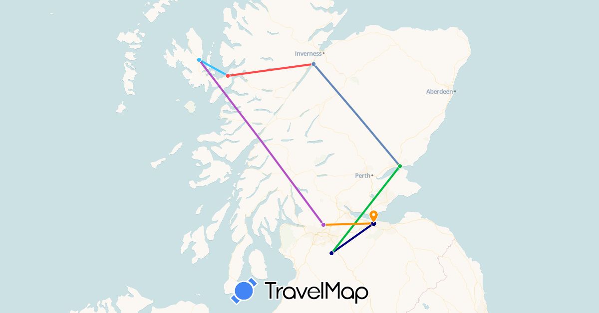 TravelMap itinerary: driving, bus, cycling, train, hiking, boat, hitchhiking in United Kingdom (Europe)